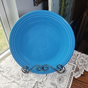 Fiestaware Dinner Plate Peacock Blue Classic Rim 10.5" Homer Laughlin USA Fiesta